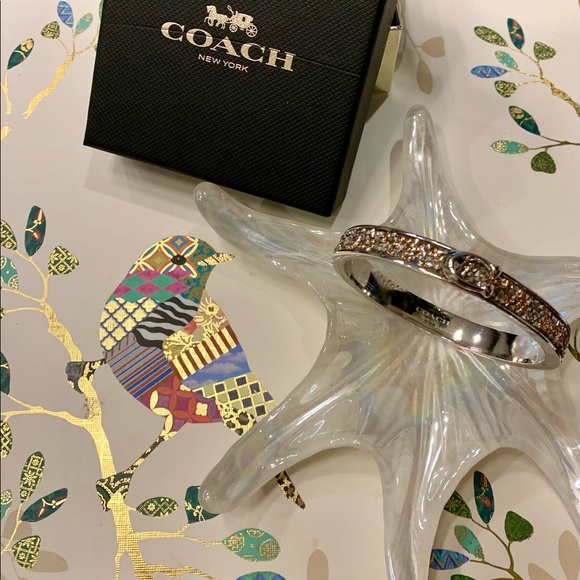 💫🦄✨COACH NEW IN BOX SIGNATURE C GOLD CRYSTALS & PLATINUM BANGLE STUNNING… - Picture 4 of 10